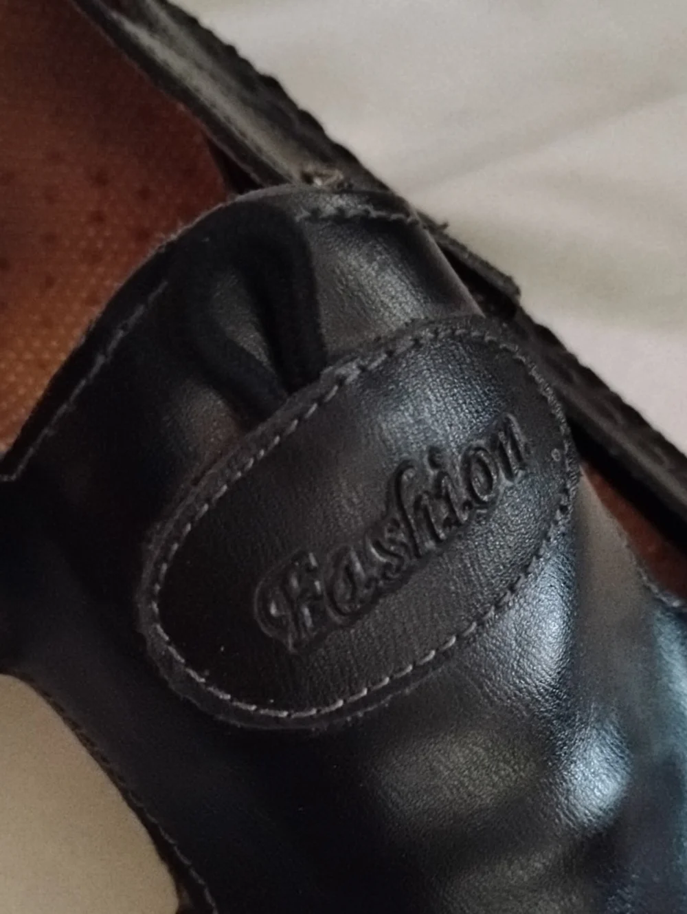 Men's Black Leather Slip-On Comfort Sandals